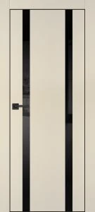 Межкомнатная дверь PX-9  черная кромка с 4-х ст. Бежевый матовый
