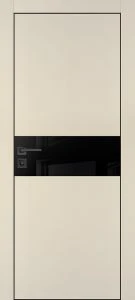 Межкомнатная дверь PX-3 черная кромка с 4-х ст. Бежевый матовый