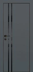 Межкомнатная дверь PX-11  черная кромка с 4-х ст. Графит матовый